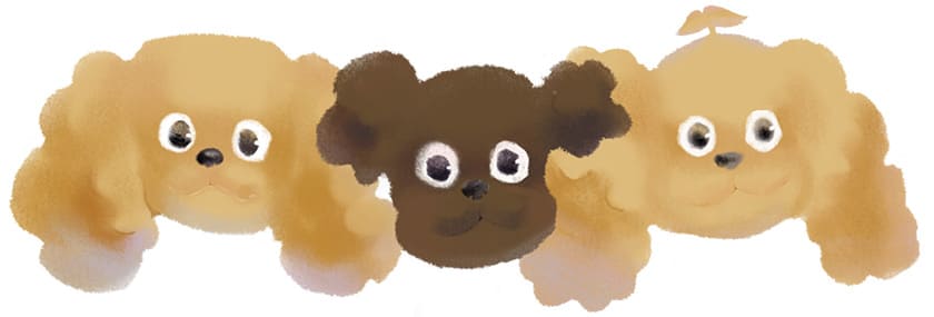 看板犬家族イラスト