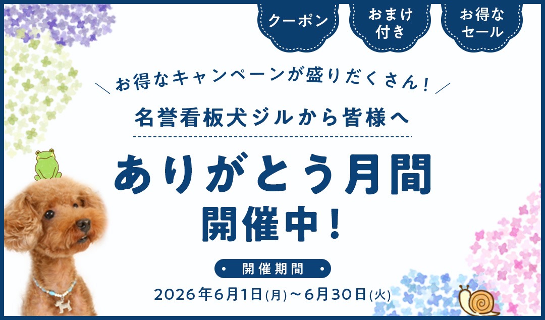 看板犬ジルから皆さまへ「ありがとう月間」開催中