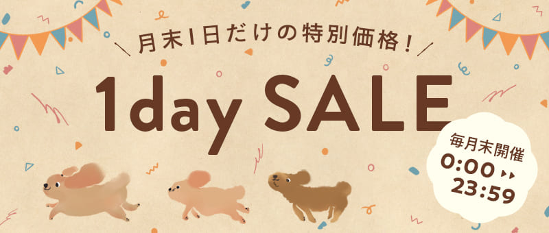 毎月末は「1dayセール」