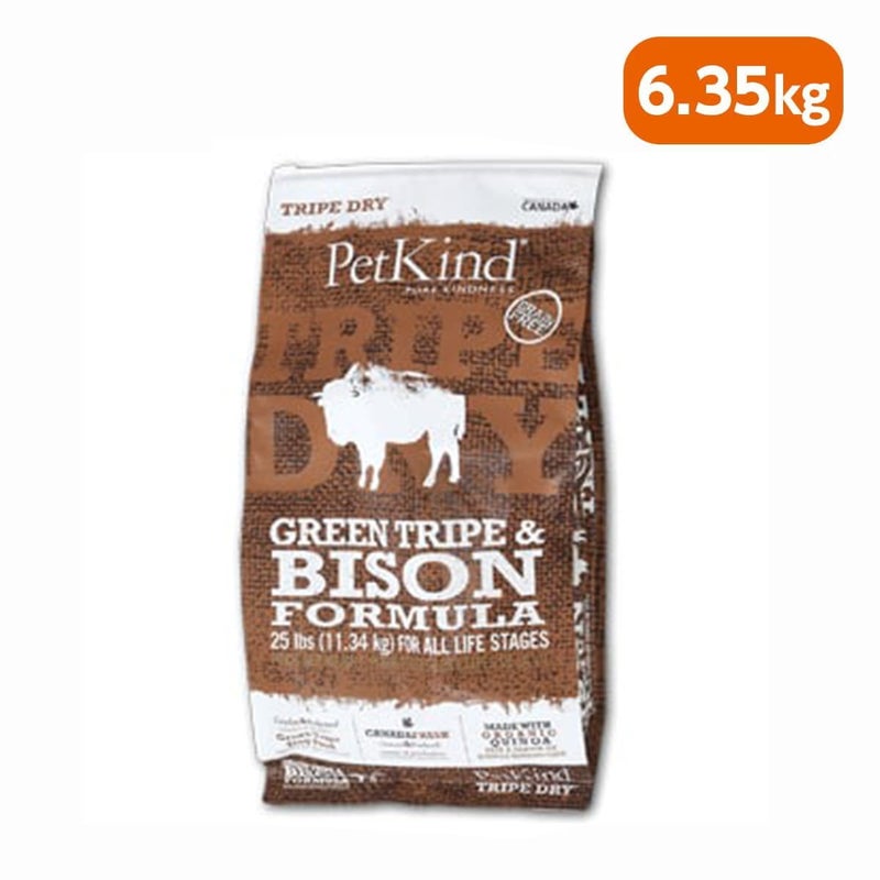 【PetKind ペットカインド】トライプドライ グリーントライプ＆バイソン 6.35kg