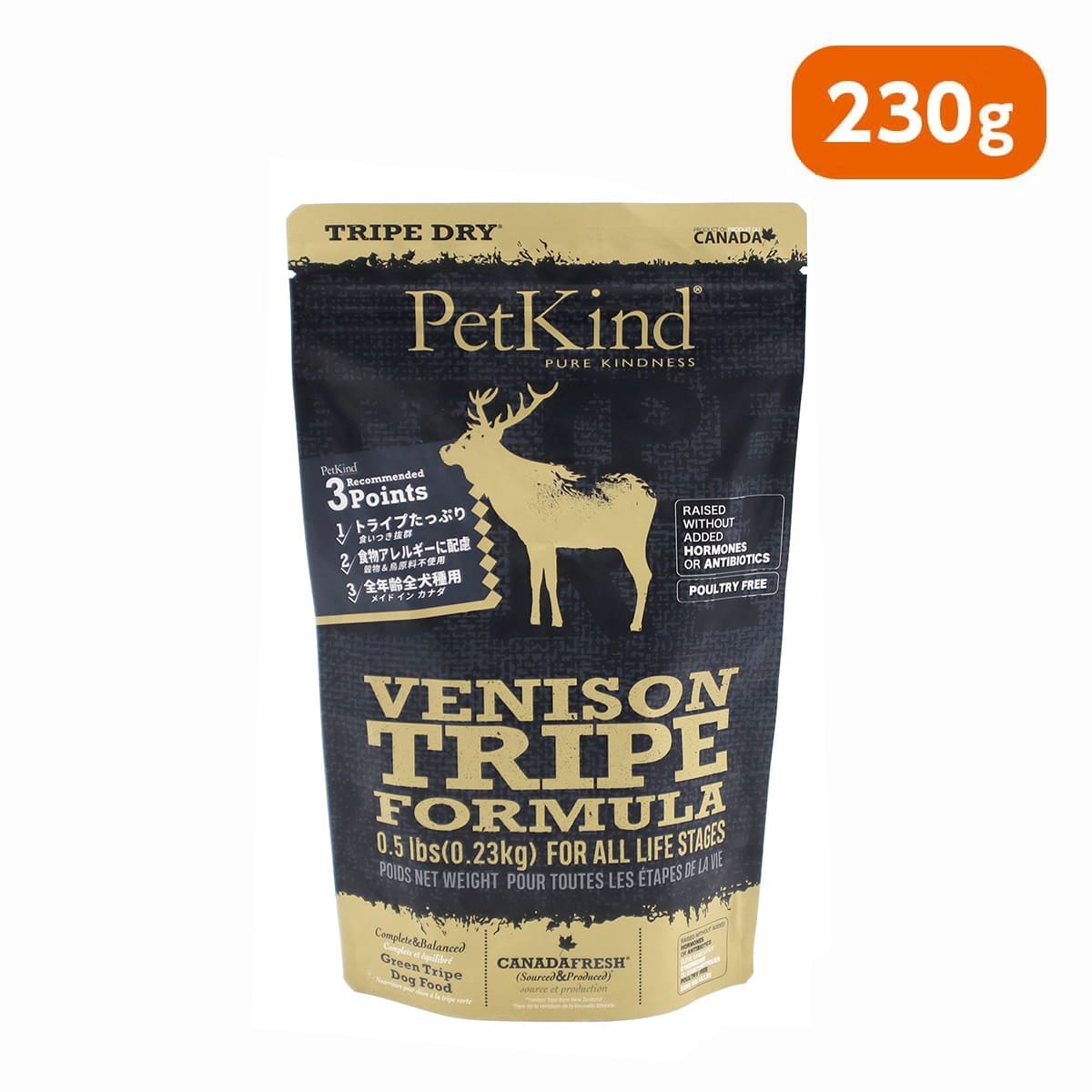 【PetKind ペットカインド】トライプドライ GOLD LINE グリーンベニソントライプ 230g