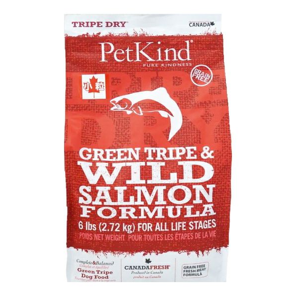 【PetKind ペットカインド】トライプドライ グリーントライプ＆ワイルドサーモン 小粒 2.72kg
