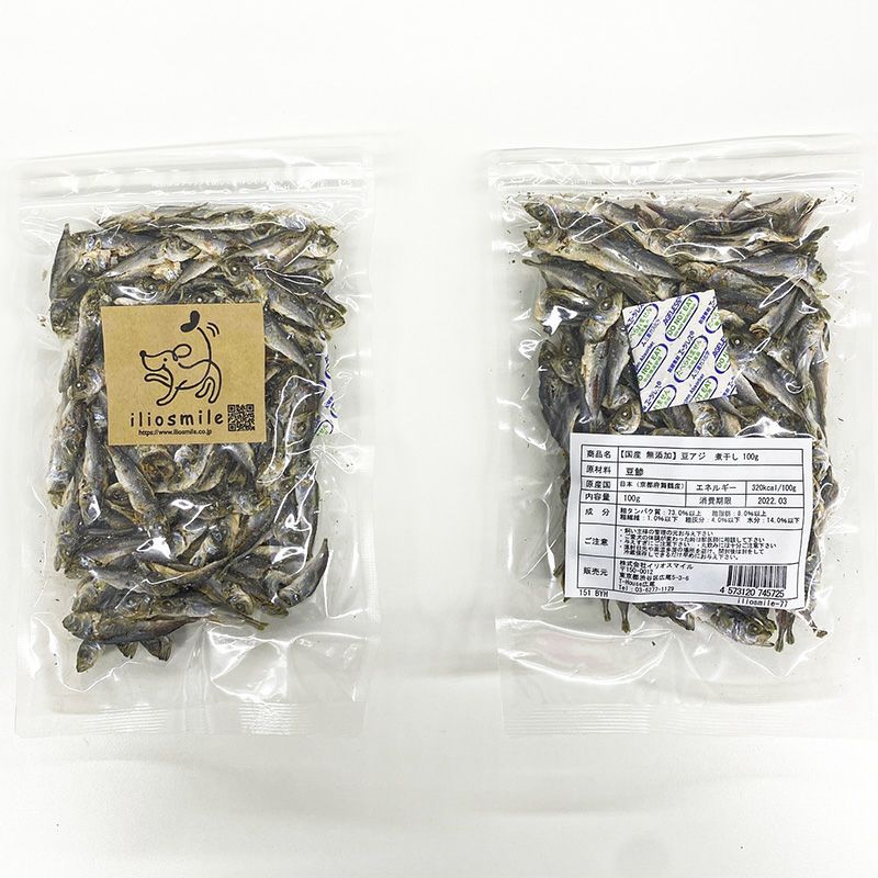京都産 豆アジ煮干し 100g パッケージ